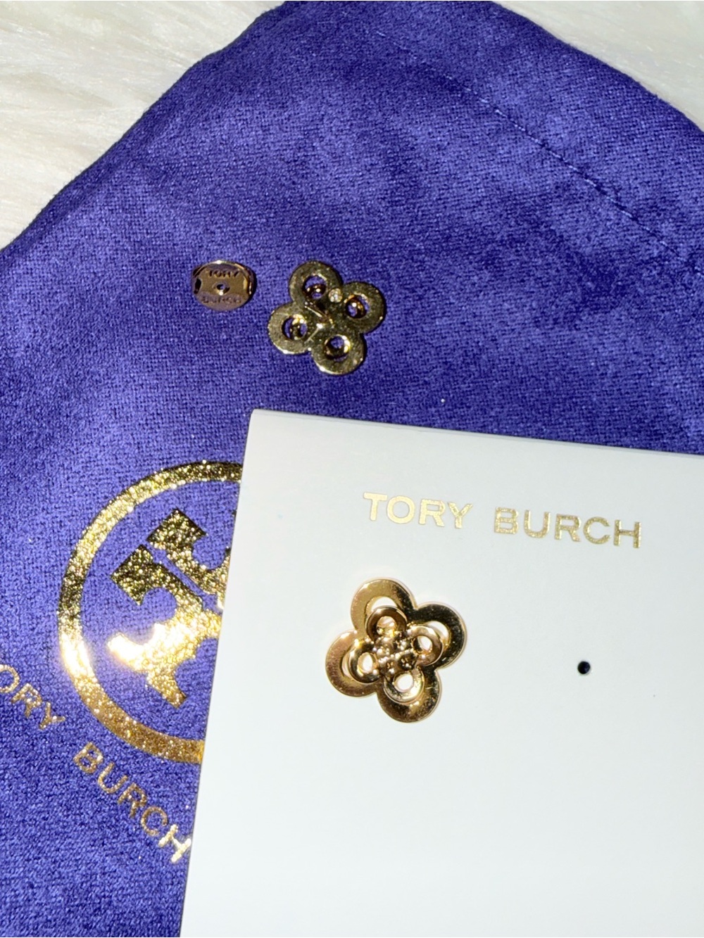 Tory Burch Forget Me Not Clover Stacked Stud Earrings